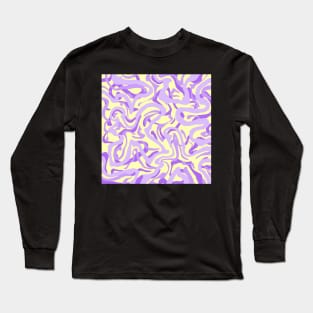 Purple an Yellow Groovy Marble Long Sleeve T-Shirt